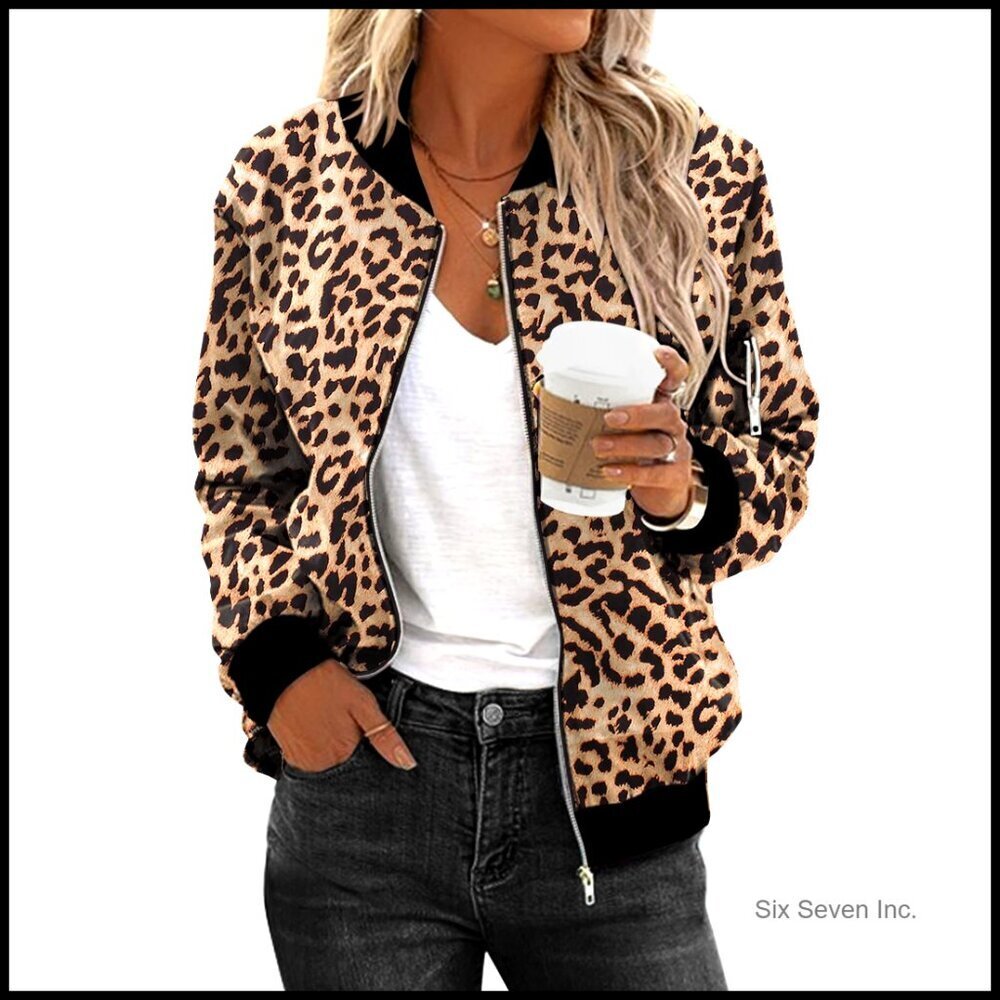 Lightweight Bomber Jacket Casual Zip Up Classic Retro Spring Fall Outerwear